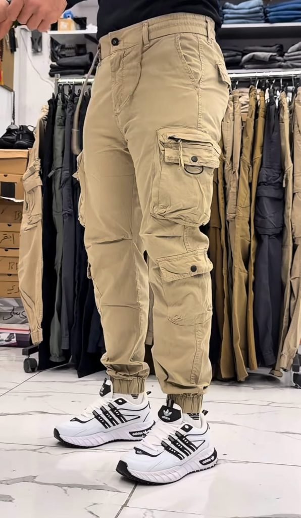 Men's Beige Tactical Cargo Joggers – Premium Streetwear Pants