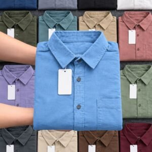 Men's Sky Blue Cotton Casual Shirt with Chest Pocket