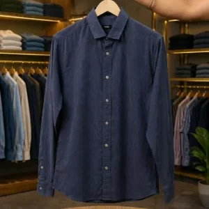 Men's Navy Full-Sleeve Casual Shirt – Versatile Solid Everyday Wear