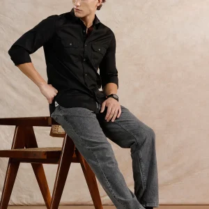 Timeless Charcoal Casual Relaxed-Fit Denim