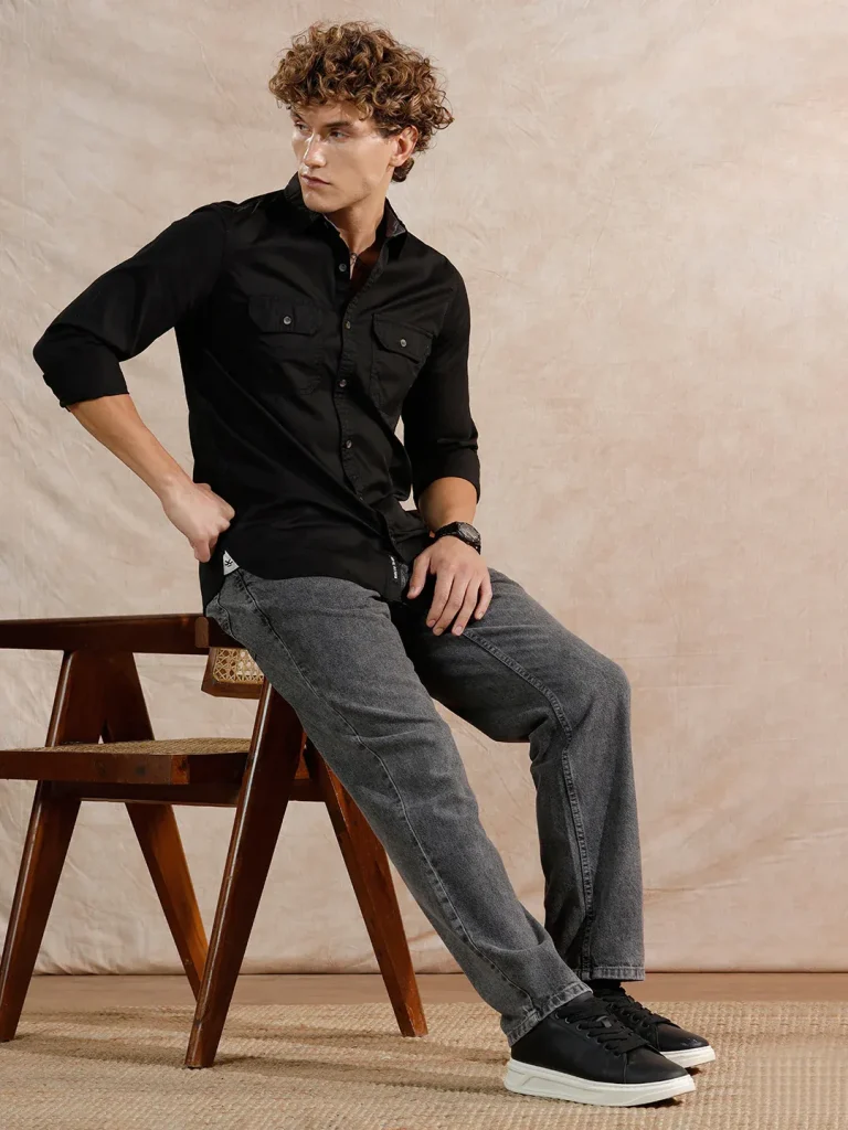 Timeless Charcoal Casual Relaxed-Fit Denim